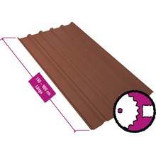 PRECIT Trapezplatte für Dach mit Antikondensationsvlies W35LV Kupferbraun RAL 8004 80mµ Shimoco Beschichtung Fix-Breite 1070 mm x Stärke 0,5 mm (Meterware ab 150 bis max. 900 cm)