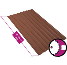 PRECIT Trapezplatte für Dach W20LR Kupferbraun RAL 8004 80mµ Shimoco Beschichtung Fix-Breite 1135 mm x Stärke 0,5 mm (Meterware ab 150 bis max. 900 cm)