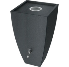 Récupérateur d''eau de pluie aspect pierre foncé avec robinet