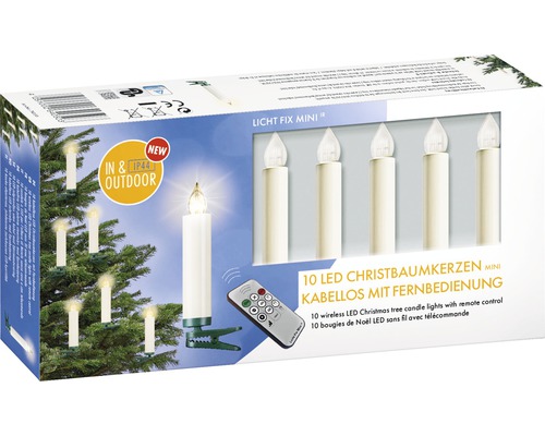 Emballage de dix bougies de Noël LED sans fil avec télécommande
