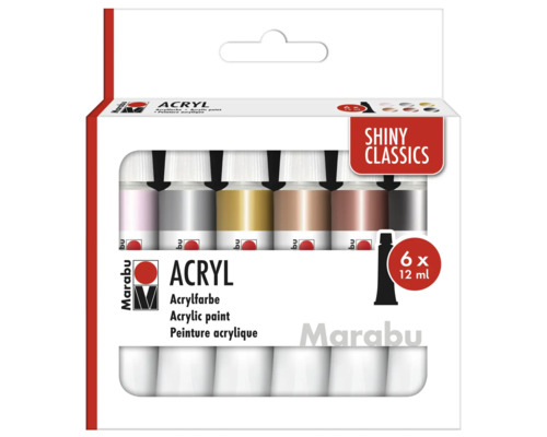 Marabu Acrylfarben Set mit sechs Tuben à 12ml