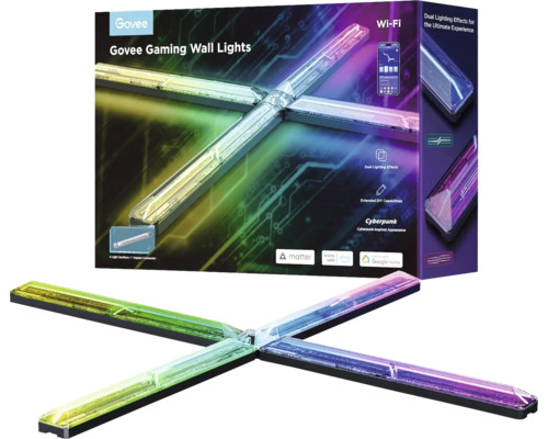 GOVEE Smart LED Wandlampe 4+1 RGBIC Gaming Matter