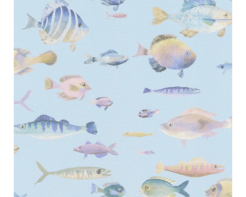 Papier peint intissé 39696-2 Pint Walls 2 motif animal poissons bleu clair Papier peint avec divers motifs de poissons