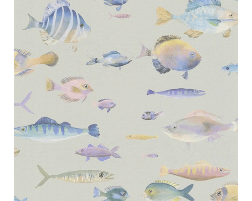 Vliestapete 39696-4 Pint Walls 2 Tiermotiv Fische hellgrau