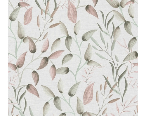 Papier peint intissé 39745-1 Pint Walls 2 rameau de feuilles blanc rose vert Papier peint avec motif de feuilles