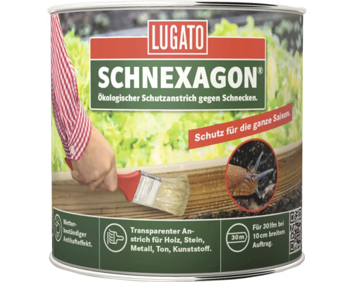 Lugato Schnexagon Lugato 375 ml Boîte de peinture anti-limaces pour bois, pierre, métal, argile et plastique