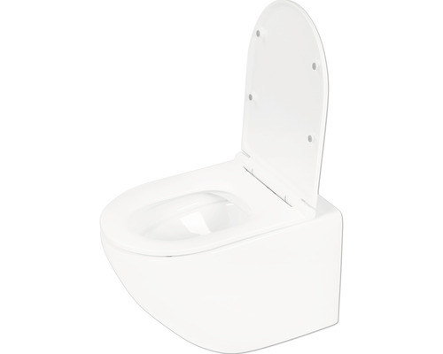 Wand-WC Set Differnz Tiefspüler ohne Spülrand weiß glänzend mit WC-Sitz 38.500.04