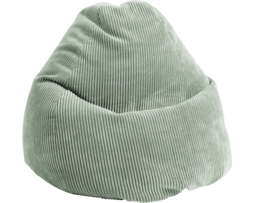 Pouf coussin Sitting Point Beanbag Shara XL Rib env. 220 litres sauge 70x110 cm