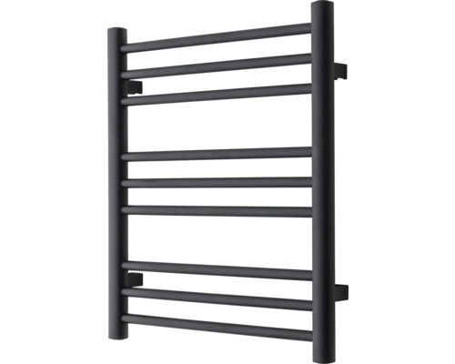 Radiateur design PIVO 9 590 x 500 mm noir raccord des deux côtés, en bas Radiateur design PIVO 9 590 x 500 mm noir raccord des deux côtés, en bas