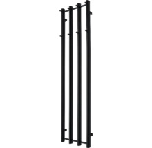 Schwarze Kleiderständer Garderobe mit mehreren Haken.