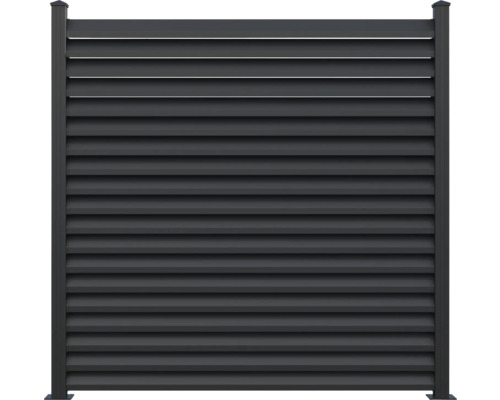 Sichtschutzzaun aus Aluminium mit horizontalen Lamellen