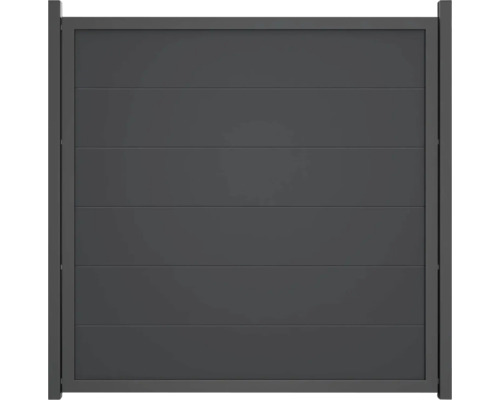 Hauptelement GroJa BasicLine Nova vormontiert 180 x 180 cm anthrazit Gartentor aus Aluminium mit horizontalen Paneelen