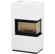 Poêle de cheminée de forme rectangulaire avec fenêtre en verre