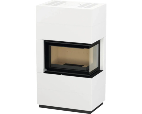 Poêle de cheminée de forme rectangulaire avec fenêtre en verre