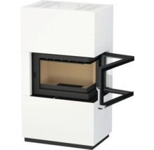 Poêle cheminée avec porte ouverte