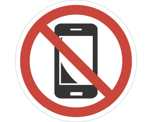 Panneau d'interdiction «Téléphones portables interdits» Ø 95 mm