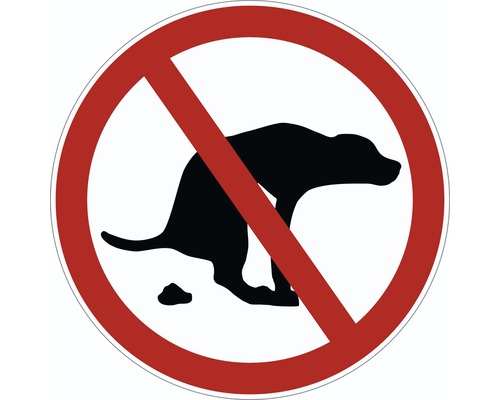 Panneau d'interdiction «Déjections de chiens interdites» Ø 95 mm