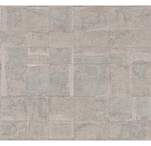 Papier peint intissé 39671-2 Stories of Life 3D aspect dalles beige argent