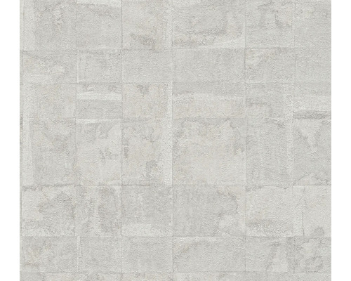 Papier peint intissé 39671-3 Stories of Life 3D aspect dalles gris argent Papier peint intissé 39671-3 Stories of Life 3D aspect dalles gris argent