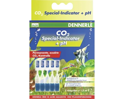 Dennerle CO2 Special Indicator plus pH-Test Nachfüllpackung mit fünf Ampullen zur Aquariumpflege