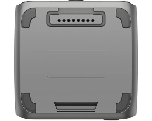 Unterseite eines Akkupacks mit Kontakten und Gummifüßen