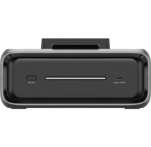 Schwarze Powerstation mit Ein- und Ausschalter sowie USB-C 140 Watt Anschluss