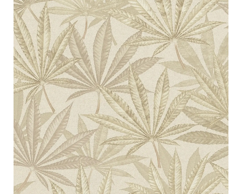 Vliestapete 39984-3 Metropolis by Michalsky 6 Hanfblatt beige grün