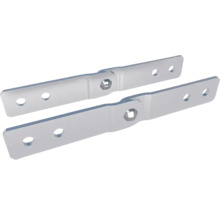 Zwei Metallscharniere mit Befestigungslöchern