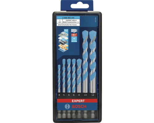 Kit de foret Multi Construction Bosch Expert HEX-9, 7 pces. Set de construction multiple Bosch Expert HEX-9 avec sept forets