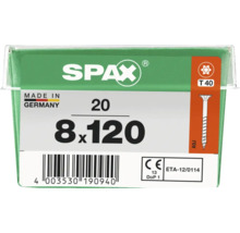 Paquet de 20 vis SPAX, 8 x 120 millimètres