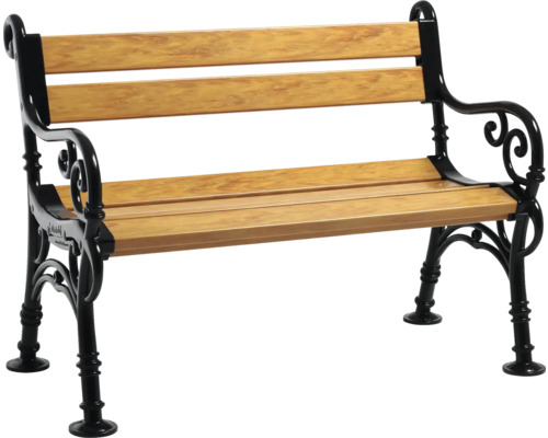 Parkbank aus Holz und Metall