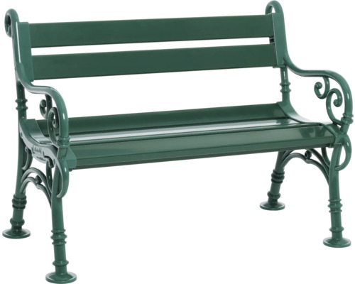 Banc de jardin en métal avec accoudoirs incurvés