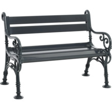 Banc de jardin en métal avec dossier et accoudoirs