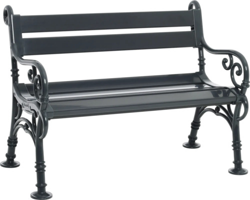 Banc de jardin en métal avec dossier et accoudoirs