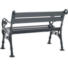 Banc de jardin en métal avec accoudoirs incurvés