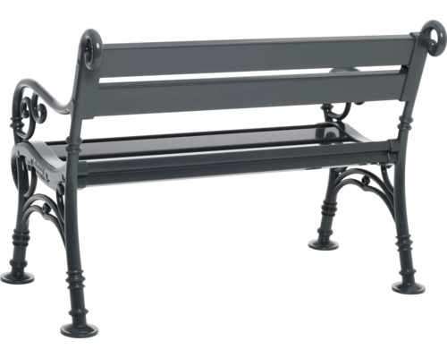 Banc de jardin en métal avec accoudoirs incurvés