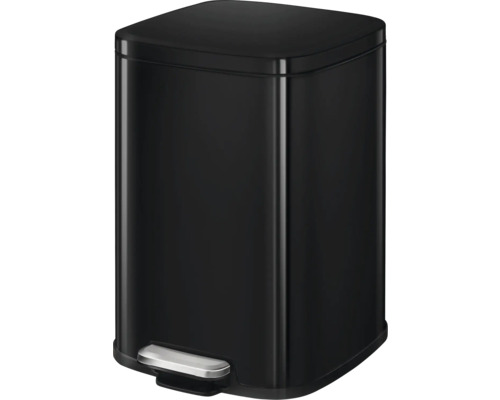 Poubelle à pédale noire en métal