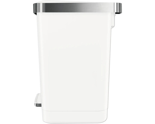 Poubelle à pédale en plastique avec bordure métallique