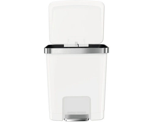 Poubelle à pédale avec couvercle ouvert