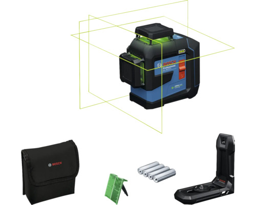 Linienlaser Bosch Professional GLL 80-33 G, inkl. Zubehör Bosch Professional Linienlaser mit Zubehör wie Tasche, Batterien und Halterung