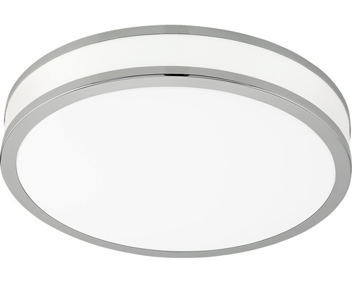 Plafonnier LED plastique-acier 18W 2000 lm 3000 K blanc chaud hxØ 70x280 mm Palermo blanc/chrome