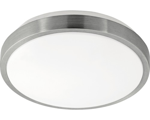 Plafonnier LED 18W 2000 lm 3000 K blanc chaud hxØ 55x245 mm Competa blanc/nickel-mat