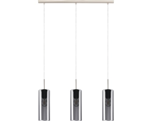 Suspension 3 ampoules hxLxl 110x71x10 cm nickel/mat/noir