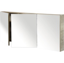 Spiegelschrank mit drei Spiegeltüren und Holzrahmen