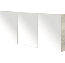 Spiegelschrank Sanox 160 x 13 x 65 cm eiche natur 3-türig doppelt verspiegelte Türen