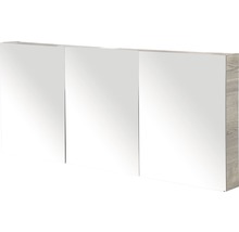 Spiegelschrank Sanox 160 x 13 x 65 cm tabacco 3-türig doppelt verspiegelte Türen
