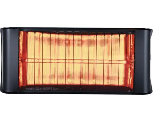 Nahaufnahme eines eingeschalteten Heizstrahlers