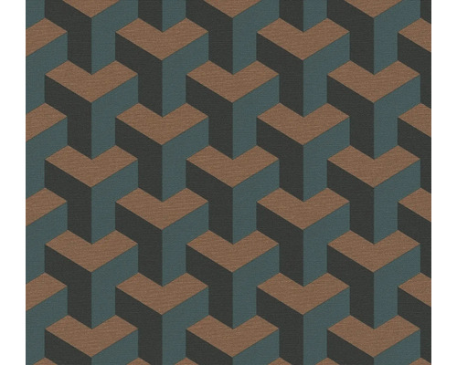 Papier peint intissé 78150-2 Daniel Hechter 7 graphique rétro 3D pétrole noir