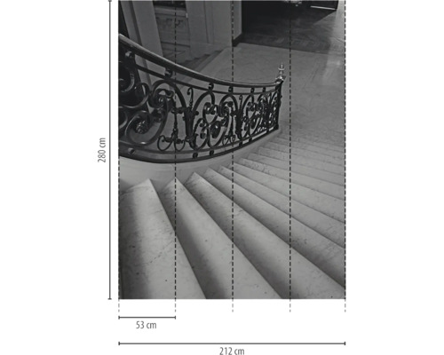 Fototapete Vlies 78662-1 Daniel Hechter 7 Treppe Marmor grau 4-tlg. 212 x 280 cm