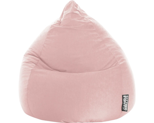 Pouf coussin Sitting Point Beanbag Easy XL env. 220 litres vieux rose 70x110 cm Pouf rose avec le logo Sitting Point
